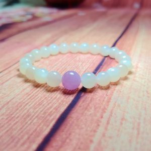 White Moonstone with Kunzite Bracelet – Calm·Love·Illuminate