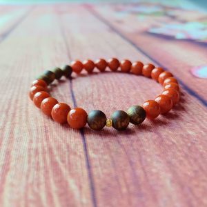 Southern Red Agate with Agarwood & Copper Alloy Bracelet – Prosper·Purify·Elevate