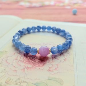 Kyanite with Kunzite & Copper Alloy Bracelet – Clarity·Love·Elevate