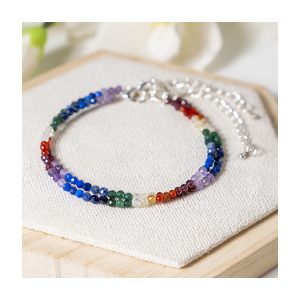 Premium Quality AAA Grade Trendy Design Multicolor Faceted Beaded Stretchable Adjustable Tibetan Buddhist Healing Anklet