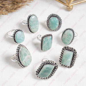 Premium Natural Green Aventurine Fashionable Cabochon Rings Semi Precious Healing Gemstone Meditation Jewelry Unisex Gift Party