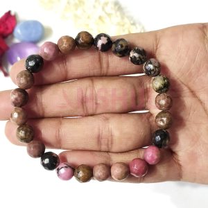 Luxury Polished Premium AAA Quality Top Selling Rhodonite Faceted Beads Tibetan Buddhism Style Unisex Bracelets Reliable Market