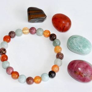 Premium Quality Eco-Friendly Natural Astrology Gift CANCER Birthstones Tumbled Stones Zodiac Card 8mm Beads 1mm Hole Bracelet