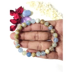 High Quality Hot Selling Durable Handcrafted Smooth and Polished Blue Calcite Round Beads Bracelets from Manufacturer