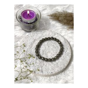 Meditation Aromatherapy AAA Grade Premium Handcrafted Stretchable Smooth Gemstone Pyrite Faceted Beads Tibetan Unisex Bracelets