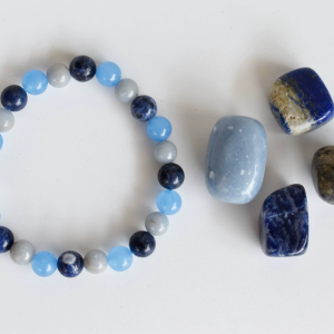 Hot Selling THIRD EYE Chakra Crystals Kit  With 8mm Round Bracelet for Meditation Tumbled Grounding Stones Healing Crystal Set