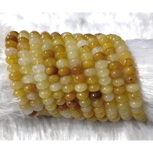 Premium Quality AAA Grade Rondelle Shape Yellow Sodalite Vibrant Beads Strands for Making Unique Luxurious Jewelry