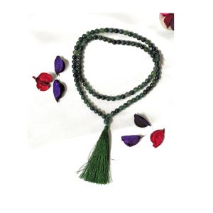 Reliable Quality Highly Durable Polished Semi-Precious 8 mm 108 Prayer Beads Moss Agate Gemstone Prayer Mala at Low Cost