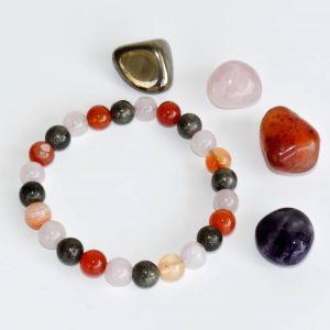Natural Healing Eco-Friendly Taurus  Zodiac Sign Kit 4 Irregular Polished Stones 8mm Sagittarius Bracelet Card for Meditation