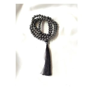 Premium Quality 8mm Durable 108 Bead Jap Mala Necklace Hematite Gemstone Polished Focus Intention Setting