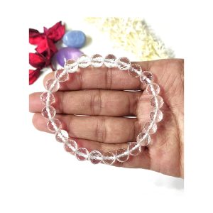 High Quality AAA Grade Tibetan Buddhism Trendy Unisex Handcrafted Clear Quartz Faceted Stretchable Smooth Polished Meditation
