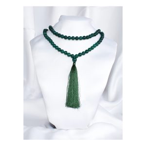 Premium Quality Durable AAA Grade Polished Semi Precious Circle Shape Gemstone Dark Green  8mm Jap Mala 108 Beads for