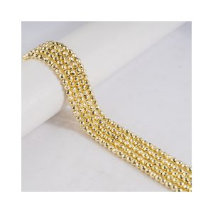 High Quality Modern Design Best Selling Round Shape 4mm Dark Gold Hematite Faceted Beads Strands