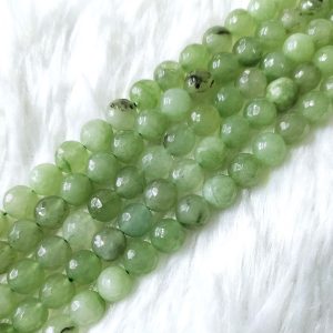 Premium 14 Inches Long Faceted Shape Natural Gemstone Green Aventurine 8mm Beads  Supports Emotional