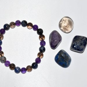 Natural Healing Eco-Friendly Sagittarius Zodiac Sign Kit 4 Irregular Polished Stones 8mm Sagittarius Bracelet Card for