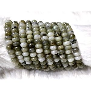Worldwide Selling Premium AAA Grade Modern 14 Inches Natural Labradorite Rondelle Beads Jewelry Making Flashy Gray Color