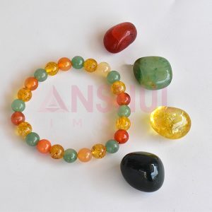 Tumbled Grounding Stones Healing Crystal Set CREATIVITY Intention Crystals Kit for Inspire Innovation and Spark New Ideas