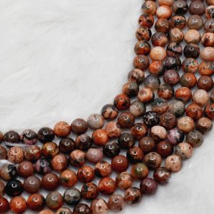 Bulk Fire Agate 8mm Round Beads Natural Healing Crystal for Meditation Jewelry Making  RB-FIR-8