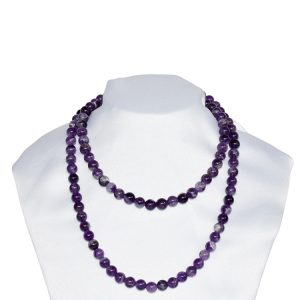 Worldwide Selling Premium Quality Durable 108 Beads Luxury Polished 8mm Amethyst Gemstone Mala 108 Prayer Jap Mala