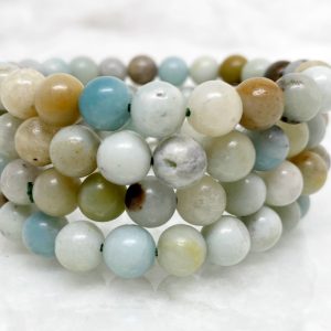 High Quality Healing 7.5in Multi  Heart Gemstone Men's Beaded Bracelet Romantic Anniversary Gift