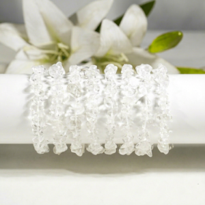 Top Selling Natural Crystal Clear Quartz Healing Irregular Chip Unisex Stretchable 7.5 Inches Trendy Bracelet for Fashion